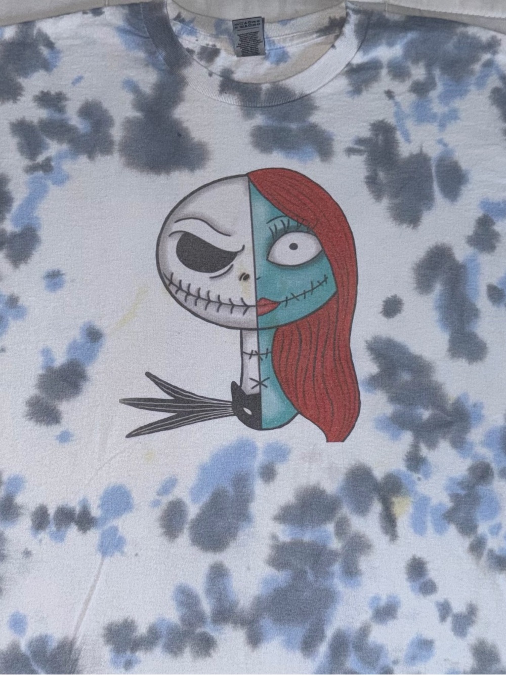 Jack & Sally Tie-Dye Art Print T-Shirt - XL